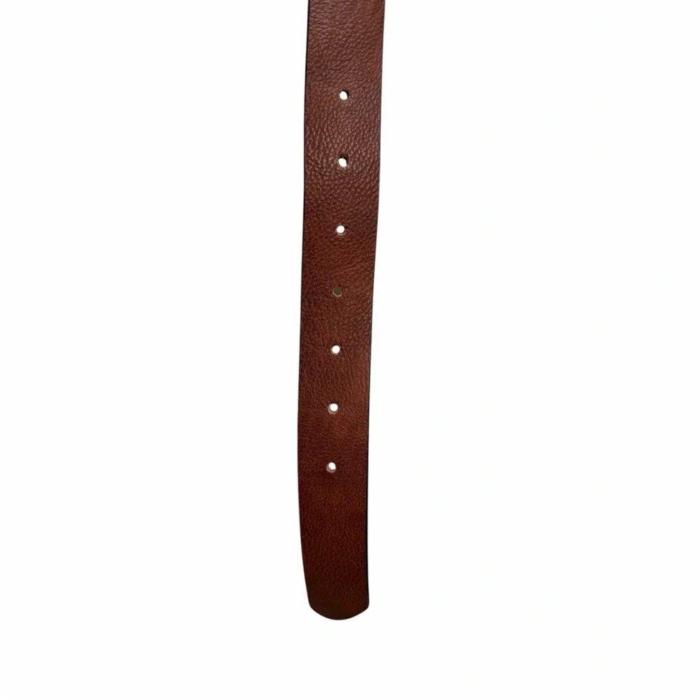 Vince Camuto Brown Genuine Leather Belt Size 32 80 Classic Silver Buckle